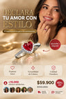Anillo Corazon de Cristal